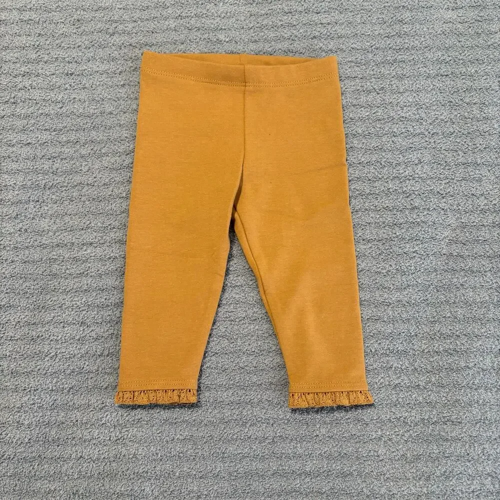 Carter’s-Girl-3 Months-Set-White Cardigan/Mustard Yellow Pants, Knit, Ruffle